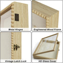 Love-KANKEI Shadow Box Frame 8x10,Wood Deep Shadow Box Display Case with Unique Beads Door and Glass Window, Memory Box for Pictures,Medals,Memorabilia,Collections Natural