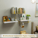 Love-KANKEI Floating Shelves Wall Mounted, Wood Wall Shelves with Storage Wire Basket, Bathroom Shelf Over Toilet eith Towel Bar,Hanging Shelves for Beadroom Living Room Kitchen, Set of 3, Black