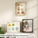 Love-KANKEI Shadow Box Frame 8x10,Wood Deep Shadow Box Display Case with Unique Beads Door and Glass Window, Memory Box for Pictures,Medals,Memorabilia,Collections Natural