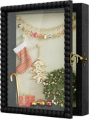 Love-KANKEI Shadow Box Frame 8x10,Wood Deep Shadow Box Display Case with Unique Beads Door and Glass Window, Memory Box for Pictures,Medals,Memorabilia,Collections Natural