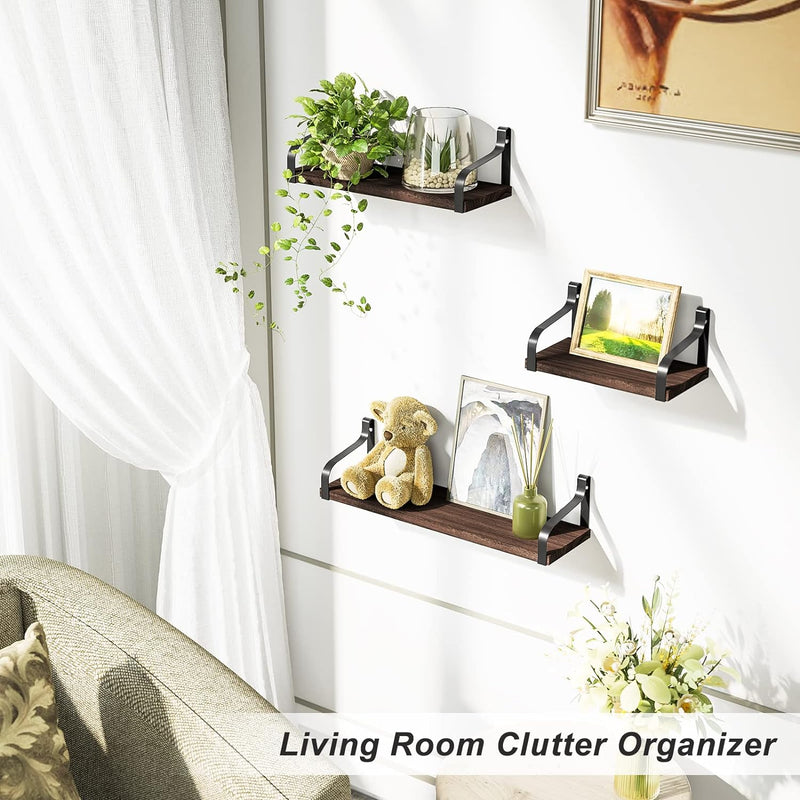 Love-KANKEI Floating Shelves Wall Mounted Set of 3