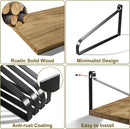 Love-KANKEI Floating Shelves Wall Mount Rustic Wood Wall Shelves with Large Storage L16.5 x W12 inch for Kitchen Living Room Bathroom Bedroom Set of 2 Carbonized Black