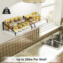 Love-KANKEI Floating Shelves Wall Mount Rustic Wood Wall Shelves with Large Storage L16.5 x W12 inch for Kitchen Living Room Bathroom Bedroom Set of 2 Carbonized Black