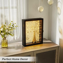 Love-KANKEI Shadow Box Frame 8x10,Wood Deep Shadow Box Display Case with Unique Beads Door and Glass Window, Memory Box for Pictures,Medals,Memorabilia,Collections Natural