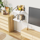 Love-KANKEI Floating Shelves Wall Mount Rustic Wood Wall Shelves with Large Storage L16.5 x W12 inch for Kitchen Living Room Bathroom Bedroom Set of 2 Carbonized Black