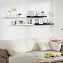 Love-KANKEI White Long Floating Shelves for Wall 24 Inch Set of 4, Rustic Wall Shelves with Lip,Wood Hanging Shelves for Bedroom Bathroom Living Room Kitchen Nursery Display