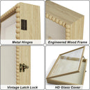 Love-KANKEI Shadow Box Frame 8x10,Wood Deep Shadow Box Display Case with Unique Beads Door and Glass Window, Memory Box for Pictures,Medals,Memorabilia,Collections Natural
