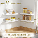 Love-KANKEI White Long Floating Shelves for Wall 24 Inch Set of 4, Rustic Wall Shelves with Lip,Wood Hanging Shelves for Bedroom Bathroom Living Room Kitchen Nursery Display