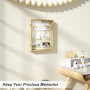 Love-KANKEI Shadow Box Frame 8x10,Wood Deep Shadow Box Display Case with Unique Beads Door and Glass Window, Memory Box for Pictures,Medals,Memorabilia,Collections Natural