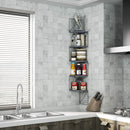 Love-KANKEI Corner Shelf Wall Mount of 5 Tier Rustic Wood Floating Shelves Wall Shelves for Bedroom Living Room Bathroom Kitchen Office and More Carbonized Black