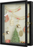 Love-KANKEI Shadow Box Frame 8x10,Wood Deep Shadow Box Display Case with Unique Beads Door and Glass Window, Memory Box for Pictures,Medals,Memorabilia,Collections Natural
