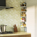 Love-KANKEI Corner Shelf Wall Mount of 5 Tier Rustic Wood Floating Shelves Wall Shelves for Bedroom Living Room Bathroom Kitchen Office and More Carbonized Black