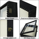 Love-KANKEI Shadow Box Frame 8x10,Wood Deep Shadow Box Display Case with Unique Beads Door and Glass Window, Memory Box for Pictures,Medals,Memorabilia,Collections Natural