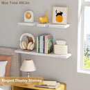 Love-KANKEI Floating Shelves Wall Mounted Set of 6, Wood Wall Shelves with Invisible Bracket,Rustic Hanging Shelves for Display,Bedroom Living Room Bathroom Kitchen Office Brown