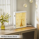 Love-KANKEI Shadow Box Frame 8x10,Wood Deep Shadow Box Display Case with Unique Beads Door and Glass Window, Memory Box for Pictures,Medals,Memorabilia,Collections Natural